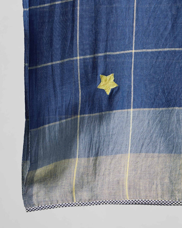 Windowpane Checks Scarf - Dark Blue