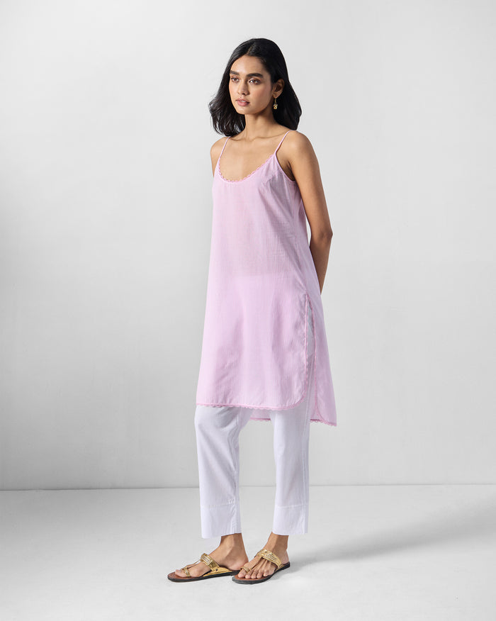 Sinatra Slip - Pink & White