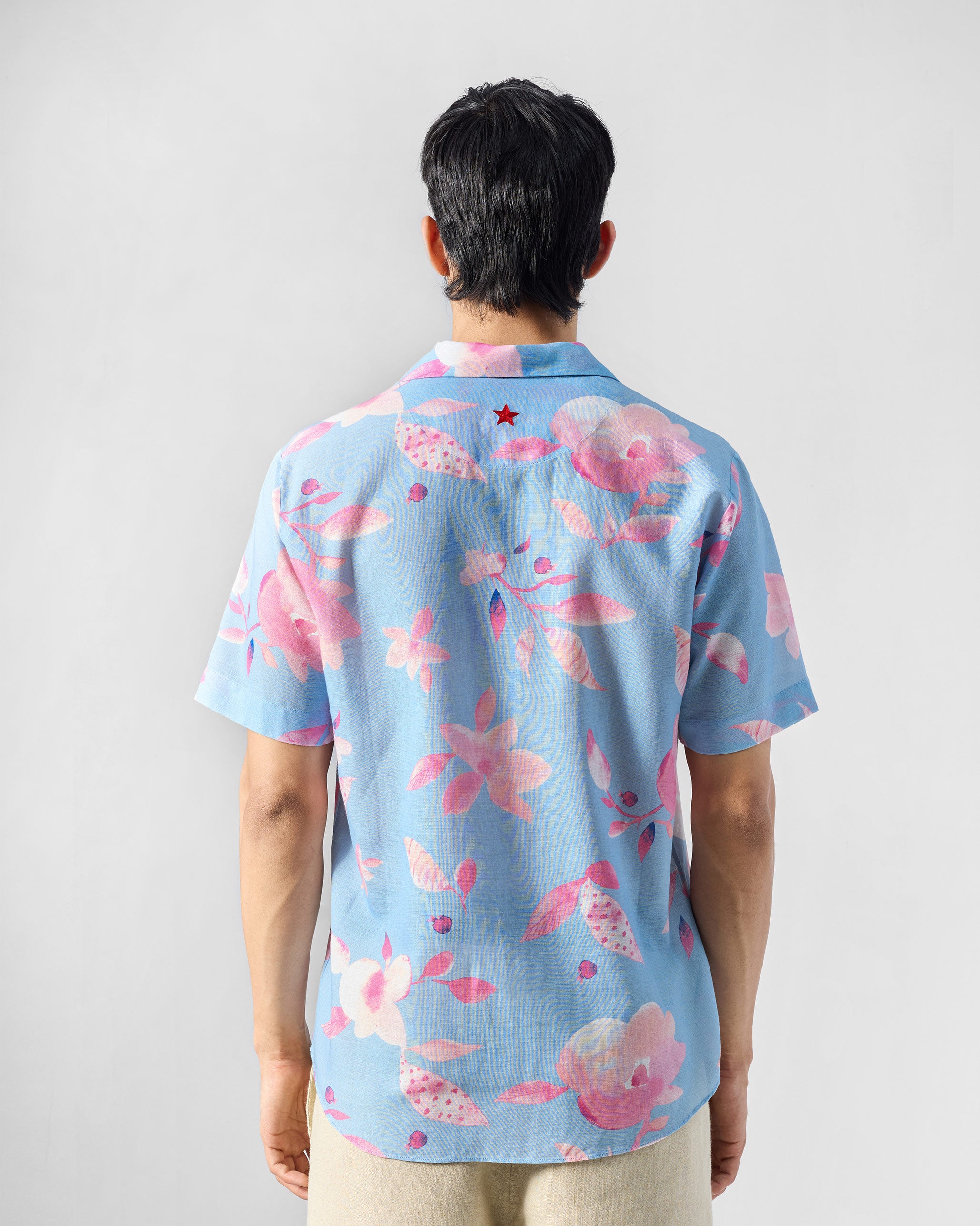 Mistari Shirt - Light Blue Printed