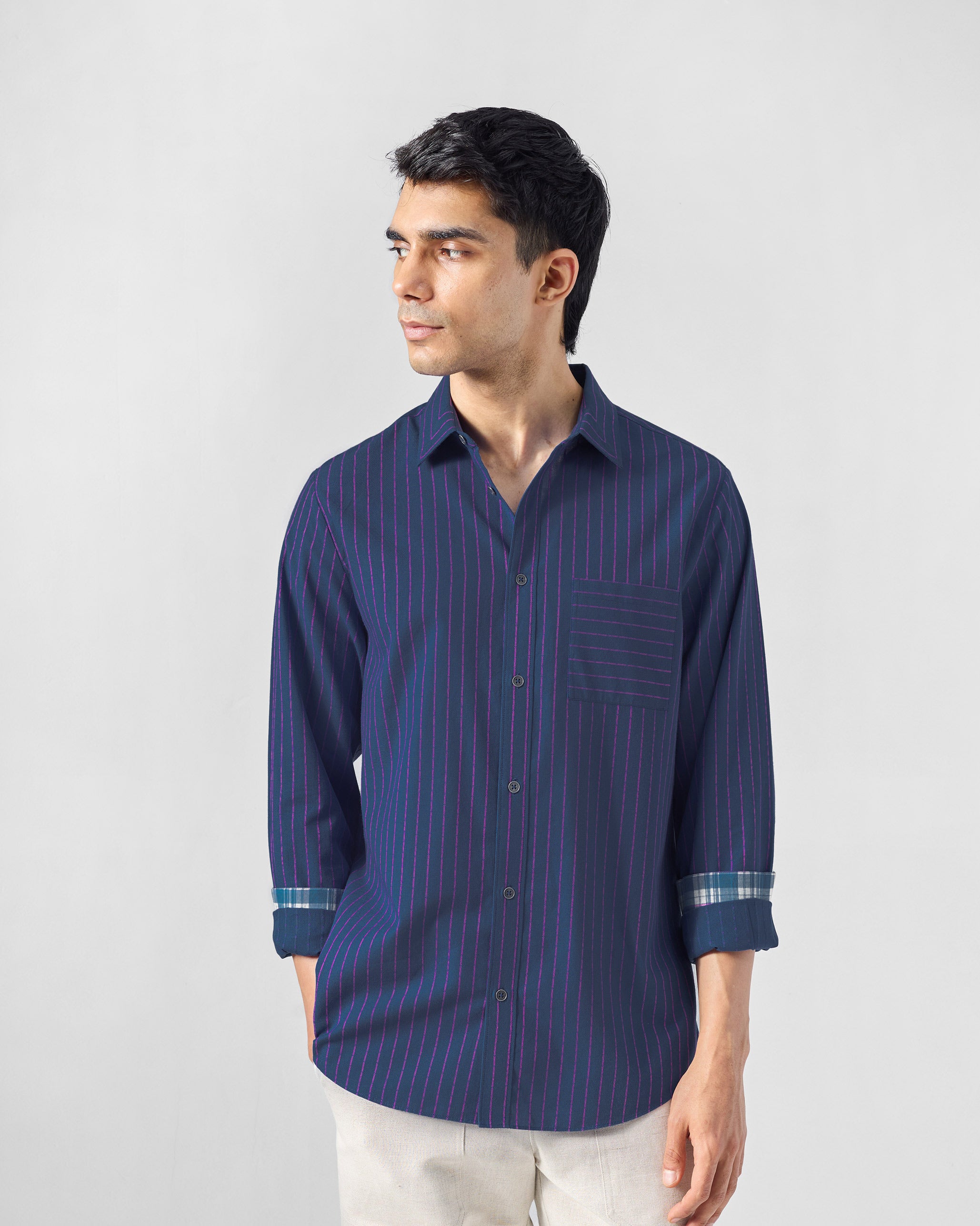 Flow Shirt - Purple & Pink Striped