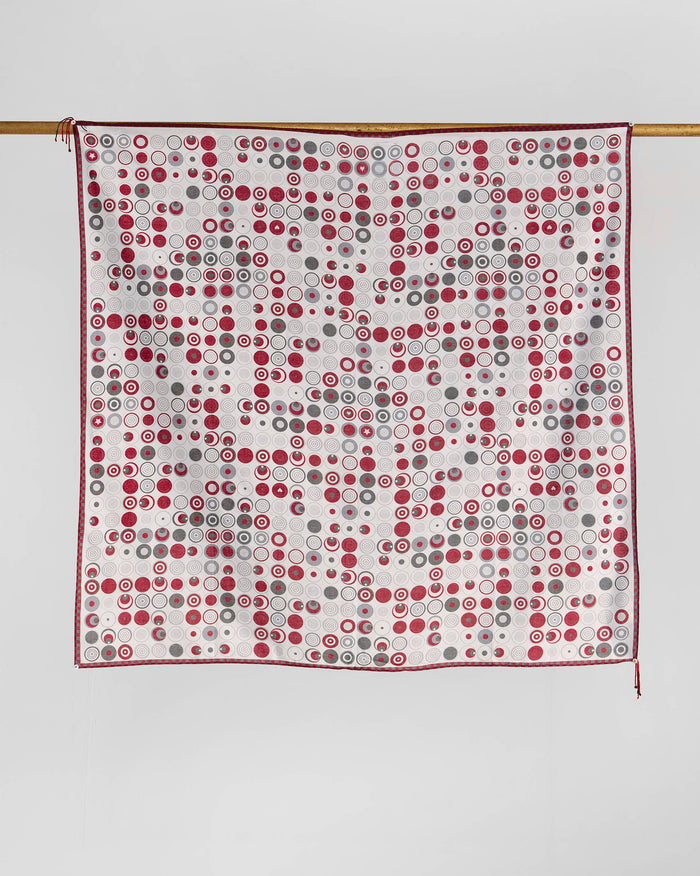 Ripple Scarf - Red & Grey