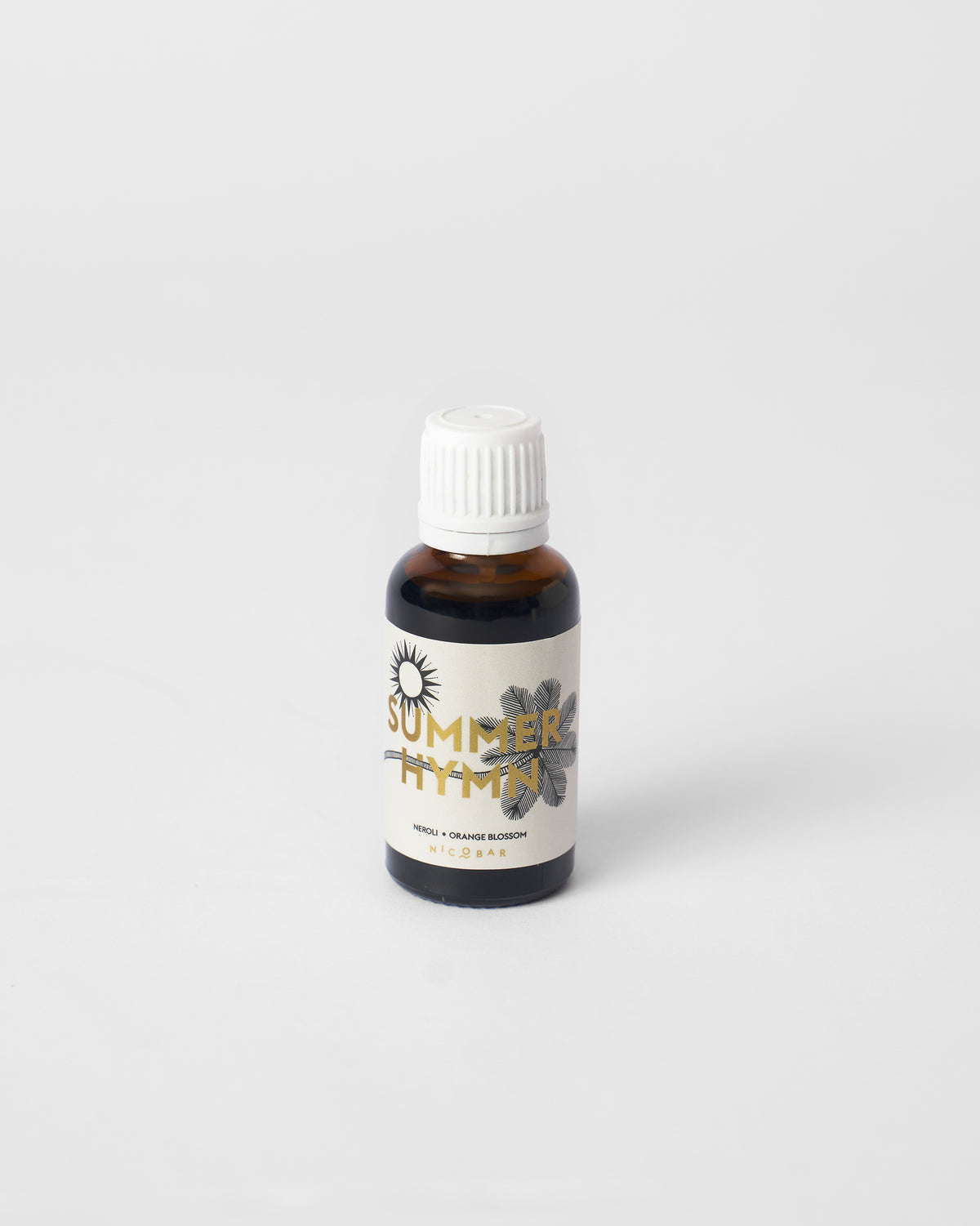 Summerhymn amber oil vial labelled neroli and orange blossom.