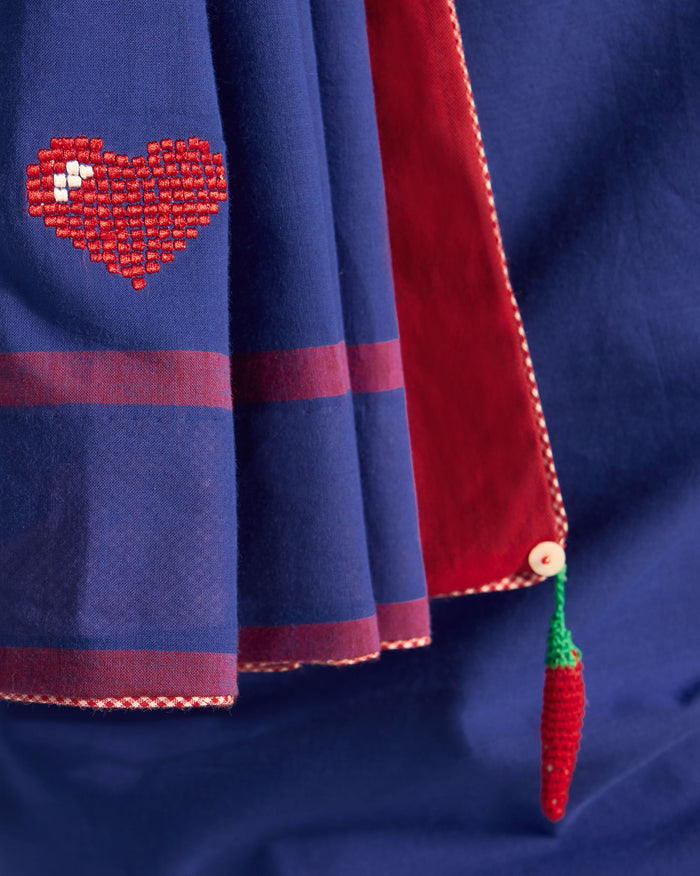 Noor Sari - Navy & Red