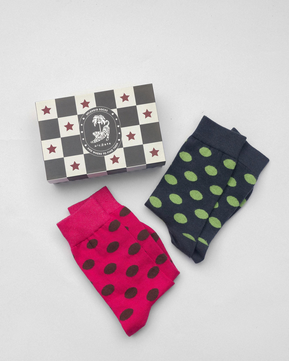 Polka Love socks gift set with a Splendid Socks box.