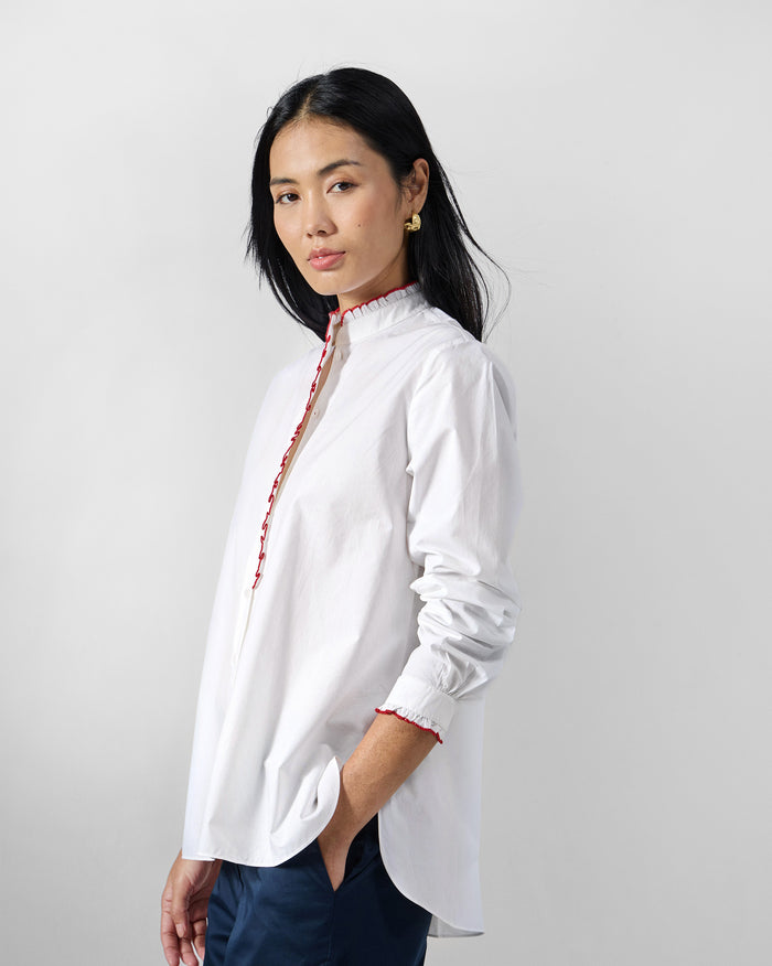 Sora Ruffle Shirt - 100% Cotton Regular Fit