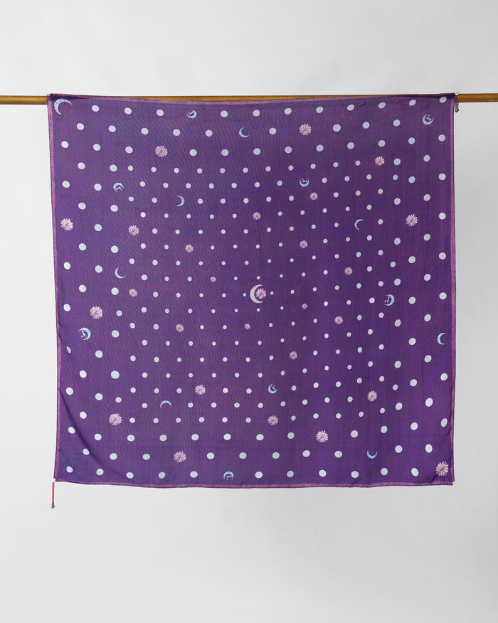 Polka Blooms Scarf - Pure Silk