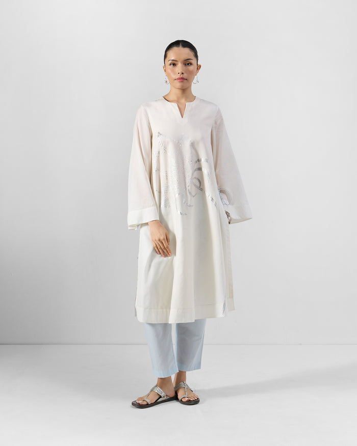 Vaya Kurta - Printed Cotton Silk A-Line Fit