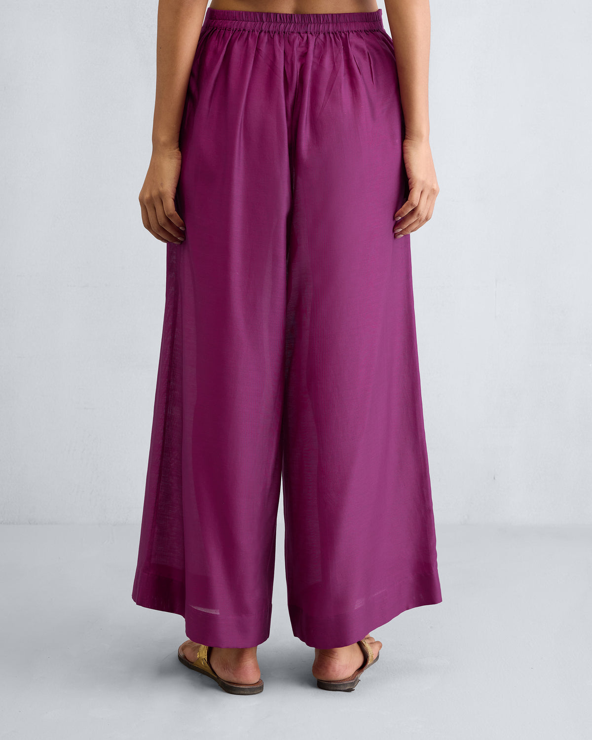 Back of mulberry Basic Pyjamas with an elastic waistband.