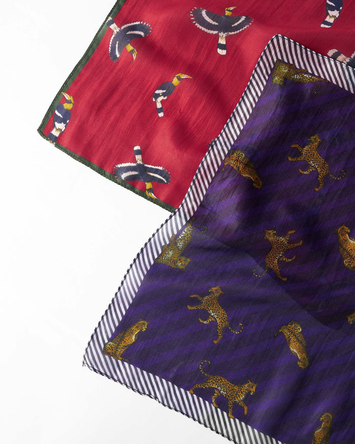 Leopard Pocket Squares - Pure Silk