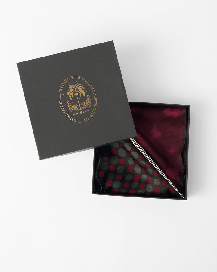 Scarlet Bloom Pocket Squares - Pure Silk