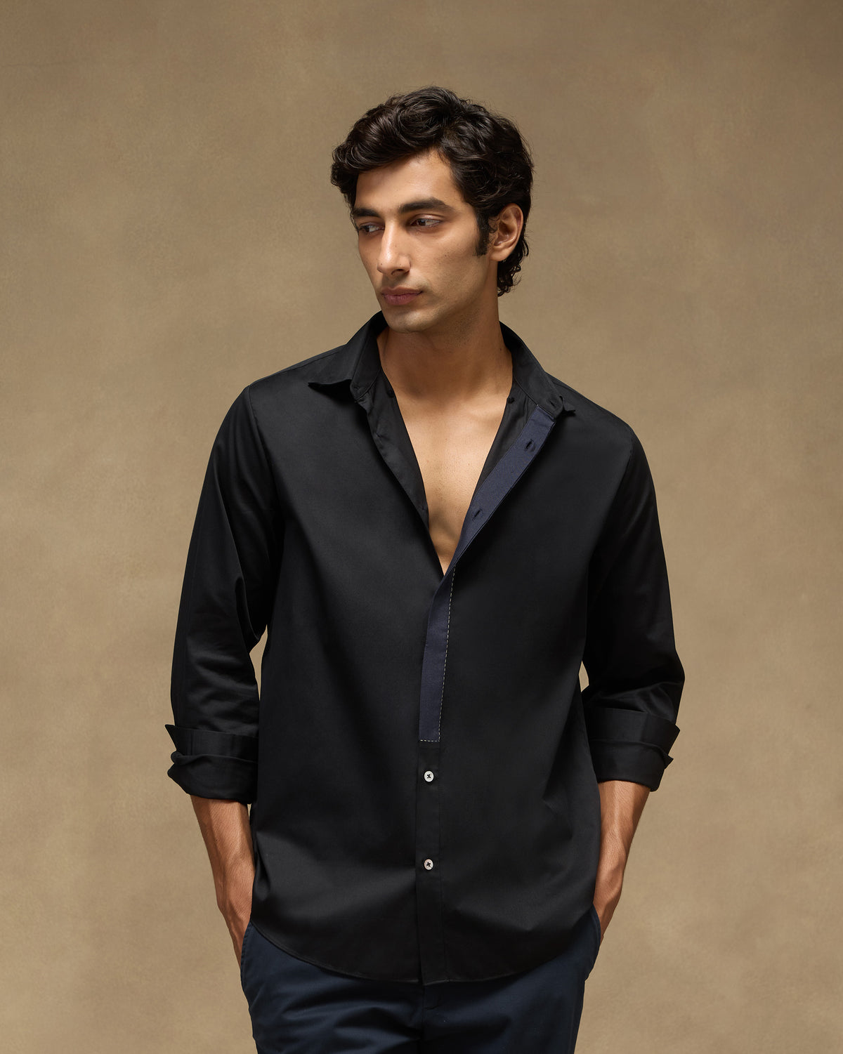 Person wearing a black Midnight Shirt.