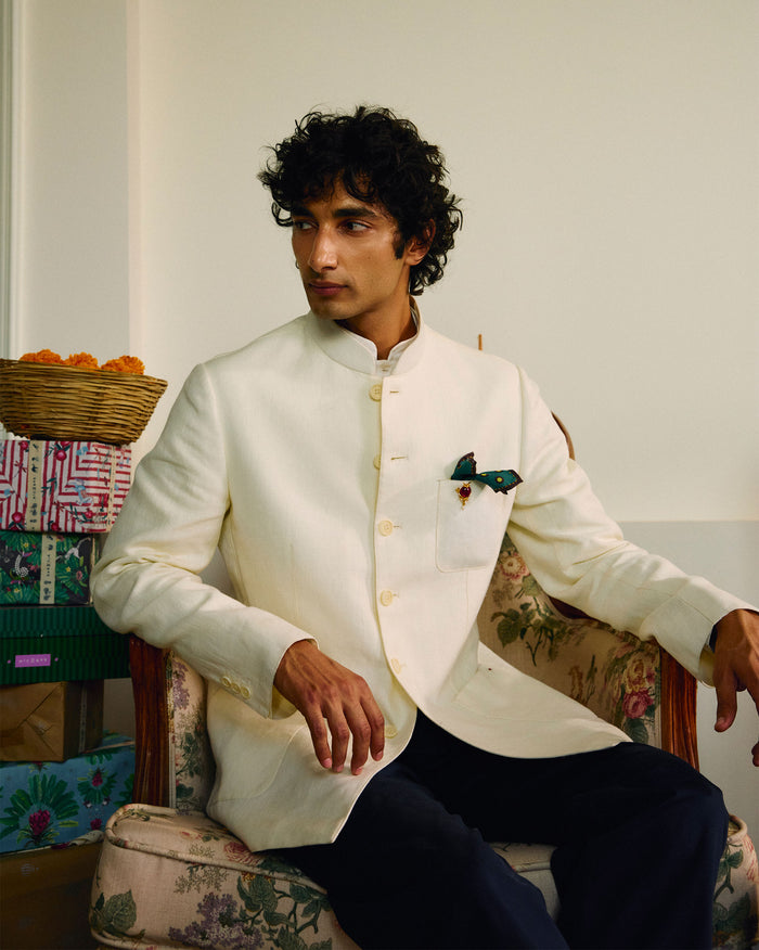 Tahr Bandhgala - Ivory