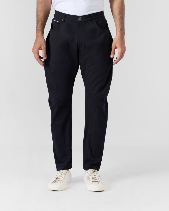 Black Serow jodhpur pants with a tapered fit and curved seams.