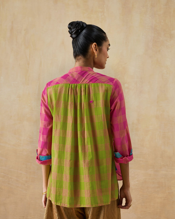 Mandarin Collar Top - 100% Cotton Regular Fit