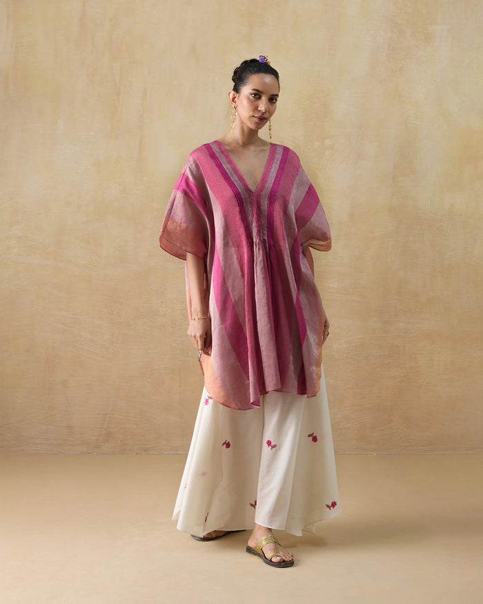 Jhilmil Kaftan - Metallic Tissue Loose Fit