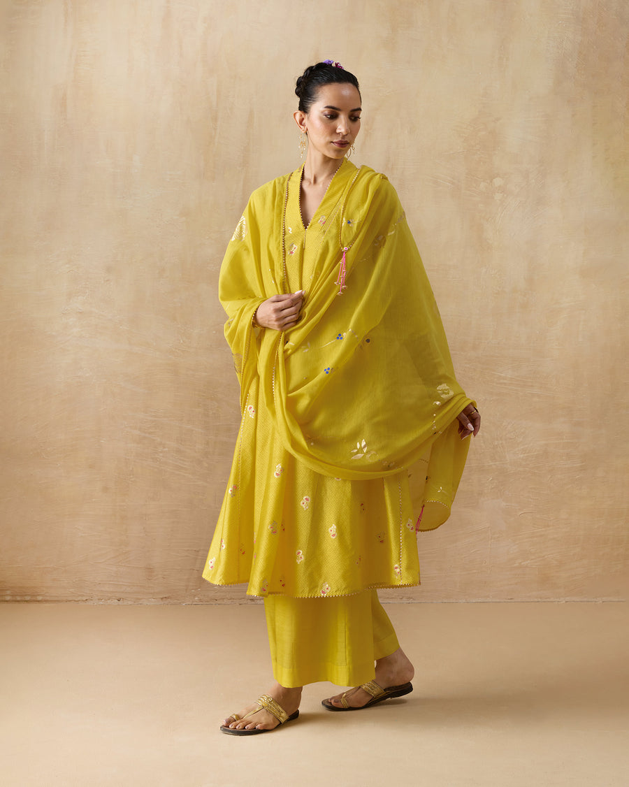 The Gale Dupatta worn over the Viva Kurta and Basic Pyjamas.