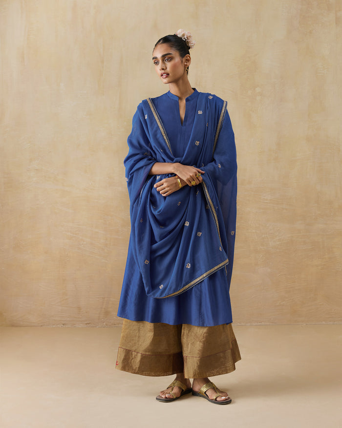 Leher Dupatta - Embroidered Cotton Silk