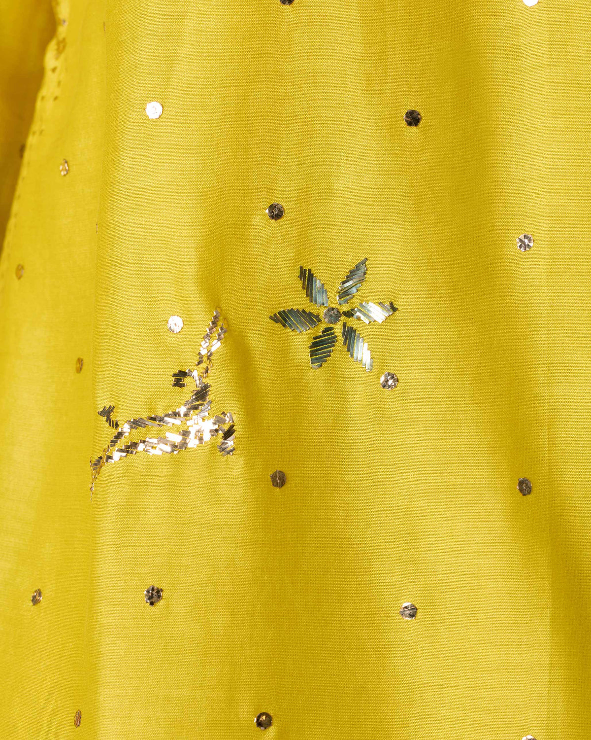 Baraati Kurti - Embroidered Mukaish Cotton Silk