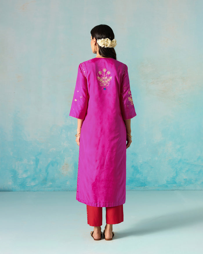 Milni Kurta - Embroidered Silk