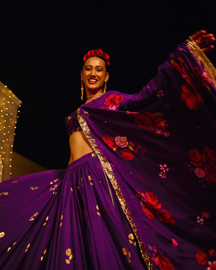 Guldasta Dupatta - Printed Silk