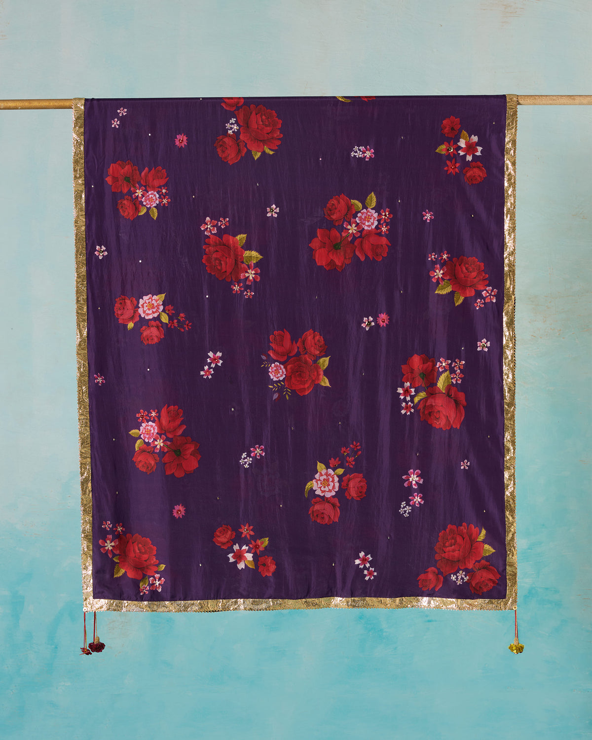 Guldasta Dupatta - Printed Silk