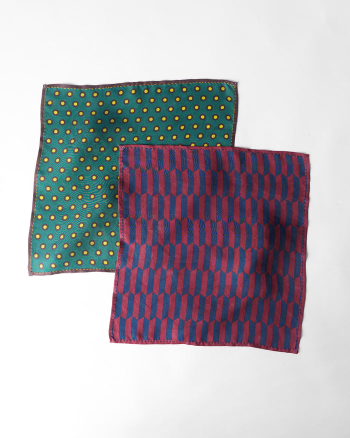 Drongo Pocket Squares - Pure Silk