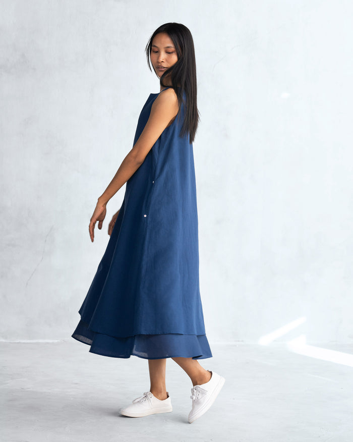 Double Layer Dress - Navy